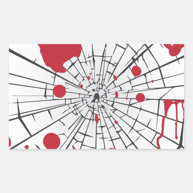 Sticker Rectangulaire verre brisé d'halloween (Devant)