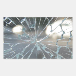Sticker Rectangulaire Verre cassé