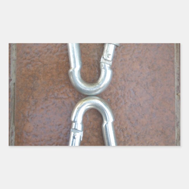 Sticker Rectangulaire Verrouillage : Conception de serrure de carabiner  (Devant)