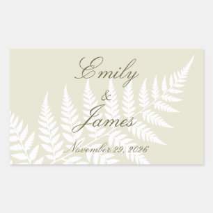 Sticker Rectangulaire Vert clair Fern Élégant Personnalisé
