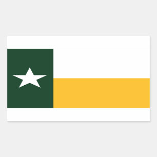 Sticker Rectangulaire Vert et drapeau du Texas d'or