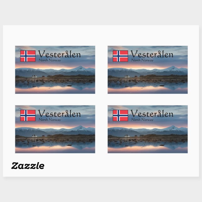 Sticker Rectangulaire Vesteralen Norvège Souvenir (Feuille)