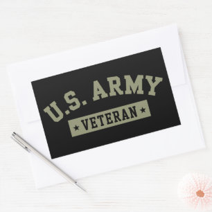Sticker Rectangulaire Vétéran de l'armée américaine drapeau américain d'