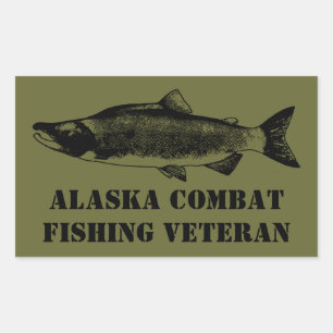 Sticker Rectangulaire Vétérinaire de la pêche de combat de l'Alaska