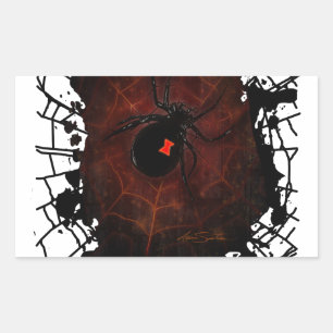 Sticker Rectangulaire Veuve noire (conception de signature)