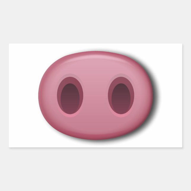 Sticker Rectangulaire Viande de porc rose (Devant)