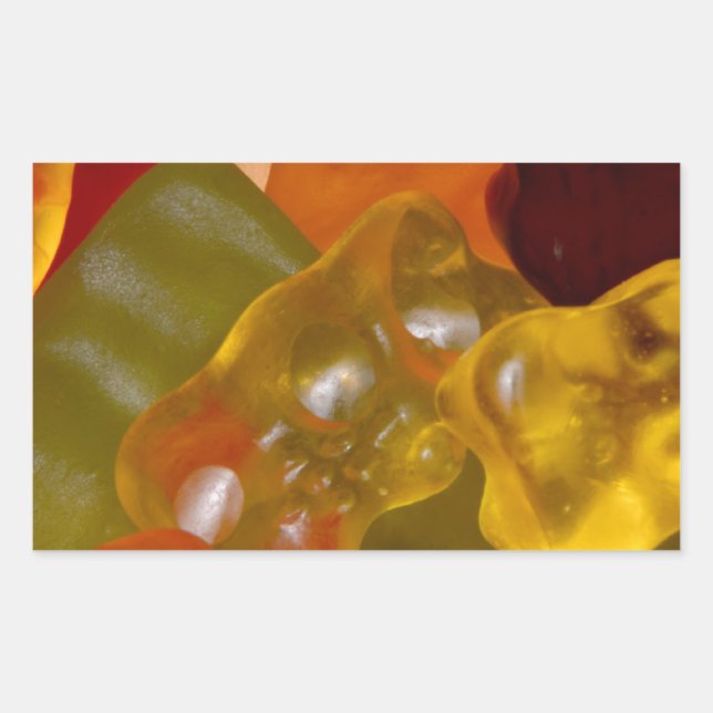 Sticker Rectangulaire Viele bunte Gummibärchen (Devant)