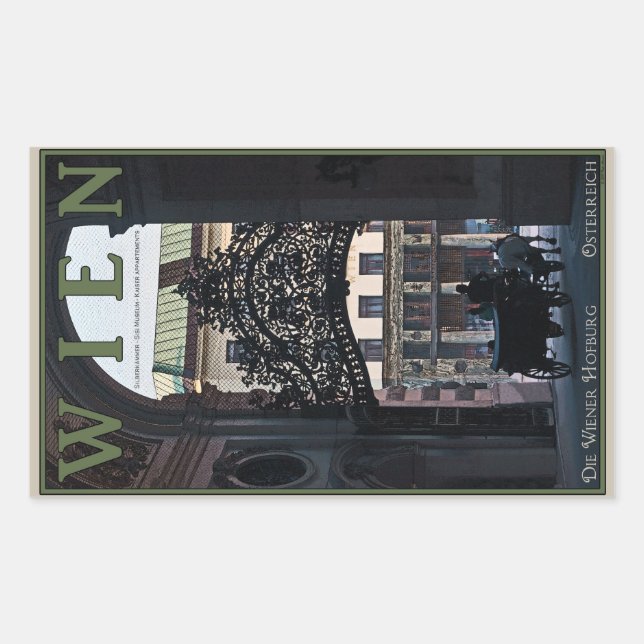 Sticker Rectangulaire Vienne - Chariot (Devant)