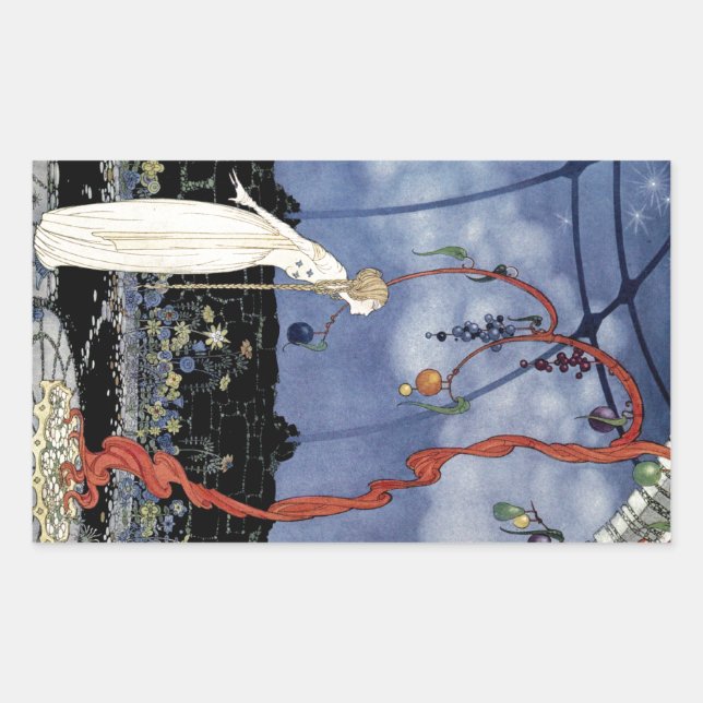 Sticker Rectangulaire Vieux contes de fées françaises : Un arbre de beau (Devant)