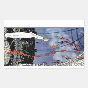 Sticker Rectangulaire Vieux contes de fées françaises : Un arbre de beau