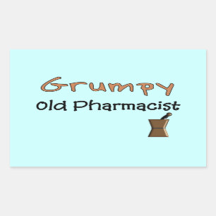 Sticker Rectangulaire Vieux T-shirts et cadeaux de Grumpy Pharmaciens