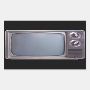 Sticker Rectangulaire Vieux TV