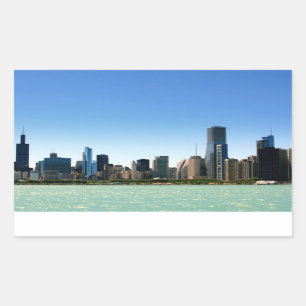 Sticker Rectangulaire View of Chicago skyline by Lake Michigan