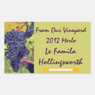 Sticker Rectangulaire Vignoble en bouteille