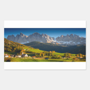 Sticker Rectangulaire Village de dolomites dans l'autocollant
