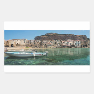 Sticker Rectangulaire Ville de Cefalu en Sicile