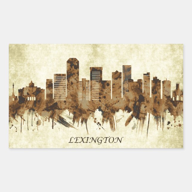 Sticker Rectangulaire Ville de Lexington Kentucky (Devant)