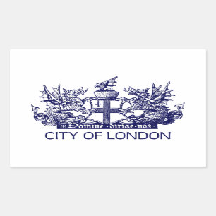 Sticker Rectangulaire Ville de Londres, Vintage, Armoiries, Angleterre R