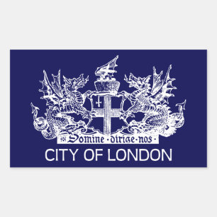 Sticker Rectangulaire Ville de Londres, Vintage, Armoiries, Angleterre R