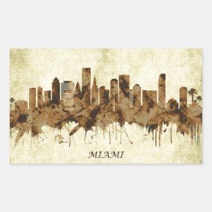 Sticker Rectangulaire Ville de Miami en Floride