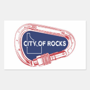 Sticker Rectangulaire Ville De Rocks Idaho Rock Escalade Carabiner