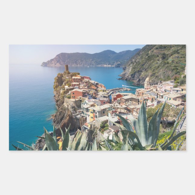 Sticker Rectangulaire Ville de Vernazza dans les Cinque Terre (Devant)