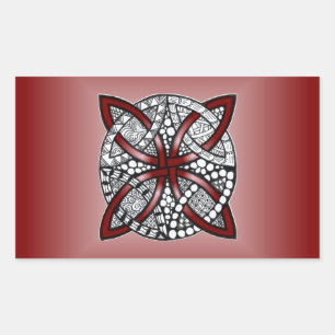 Sticker Rectangulaire Vin Rouge Celtique noeud original