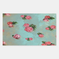 Vinage Fleur Rose floral bleu rose nostalgique