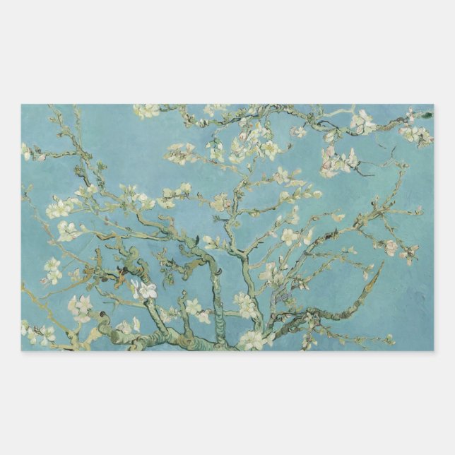 Sticker Rectangulaire Vincent van Gogh - Fleur d'amandes (Devant)