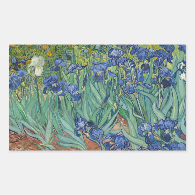 Sticker Rectangulaire Vincent van Gogh - Irises (Devant)