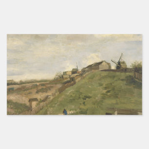 Sticker Rectangulaire Vincent van Gogh - La Colline de Montmartre