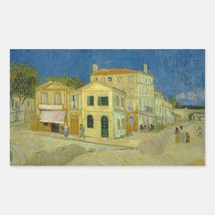 Sticker Rectangulaire Vincent van Gogh - La Maison Jaune (`La Rue')