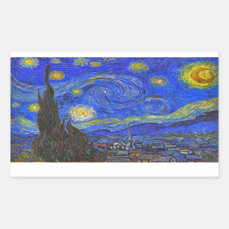 Sticker Rectangulaire Vincent van Gogh - La Nuit étoilée (1889)