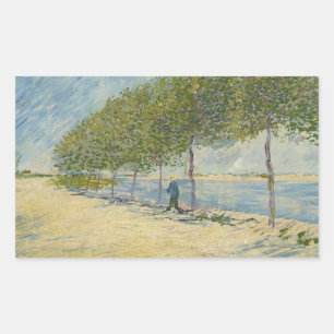 Sticker Rectangulaire Vincent van Gogh - Le long de la Seine