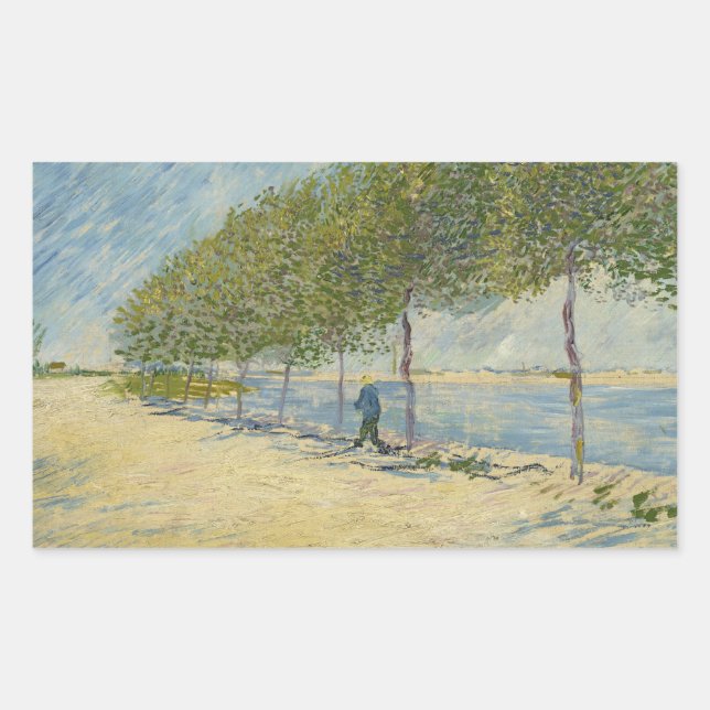 Sticker Rectangulaire Vincent van Gogh - Le long de la Seine (Devant)