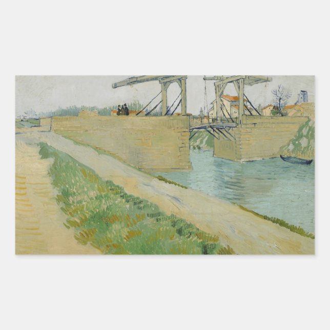 Sticker Rectangulaire Vincent van Gogh - Le pont des Langlois (Devant)