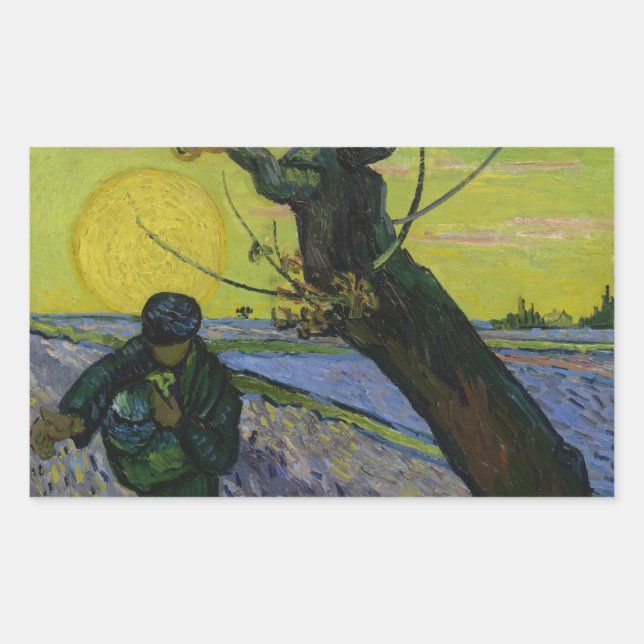 Sticker Rectangulaire Vincent van Gogh - Le Sower (Devant)