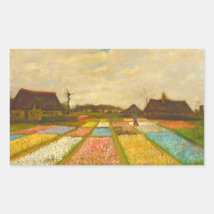 Sticker Rectangulaire Vincent van Gogh Lits à fleurs en Hollande