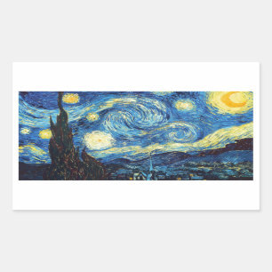 Sticker Rectangulaire Vincent Van Gogh - Starry Night