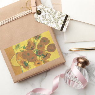 Sticker Rectangulaire Vincent van Gogh - Vase avec quinze tournesols