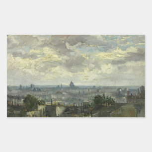 Sticker Rectangulaire Vincent van Gogh - Vue de Paris