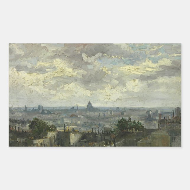 Sticker Rectangulaire Vincent van Gogh - Vue de Paris (Devant)