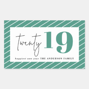 Sticker Rectangulaire Vingt ans de nouvelle année