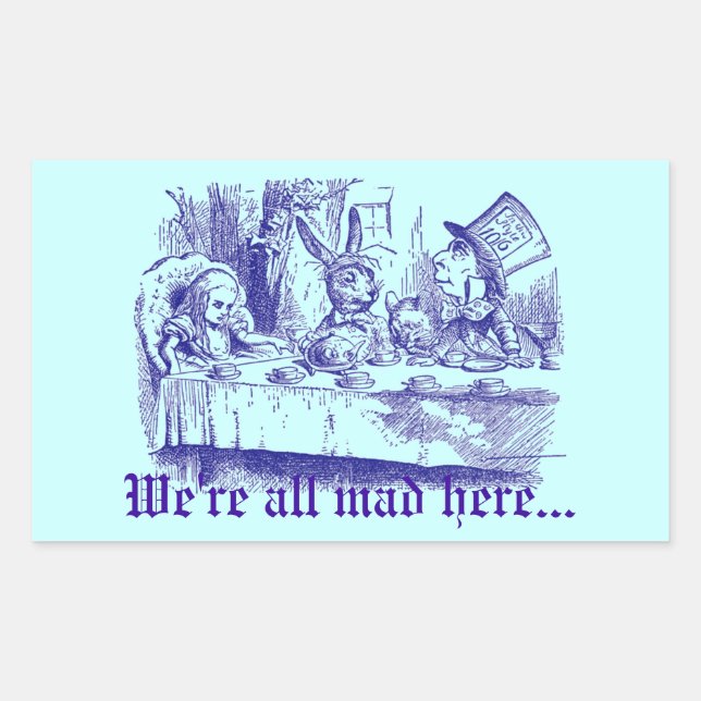 Sticker Rectangulaire Vintage Alice au pays des merveilles (Devant)