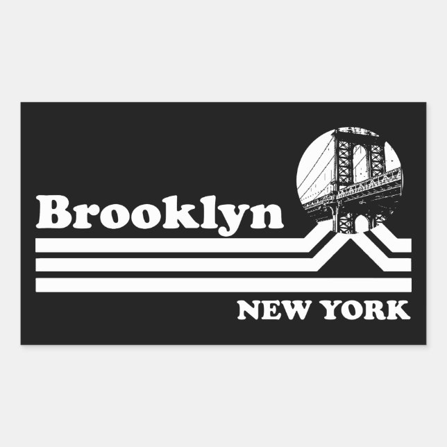 Sticker Rectangulaire Vintage Brooklyn New York (Devant)