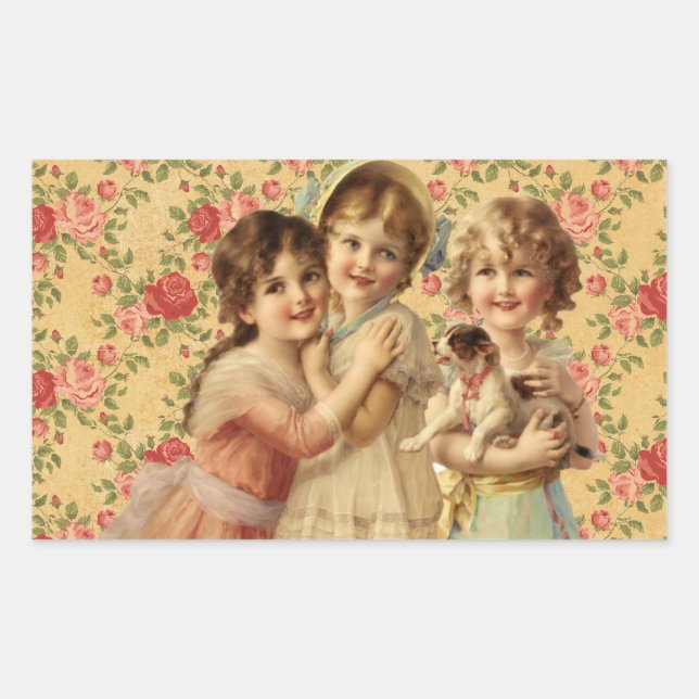 Sticker Rectangulaire Vintage Children (Devant)