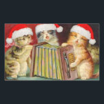 Sticker Rectangulaire Vintage Christmas Cats<br><div class="desc">Les chats vintages chantent Joyeux Noël</div>