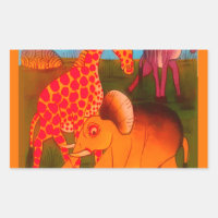 Vintage Coloré Africain couleurs d'animaux sauvage