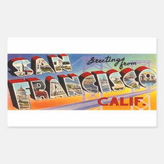 Sticker Rectangulaire Vintage de San Francisco