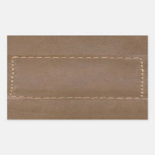 Sticker Rectangulaire Vintage EN CUIR Look Imprimer Finition : Modèle